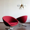 German Fabric and Metal Swivel Chairs, 1960s, Set of 2