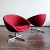 German Fabric and Metal Swivel Chairs, 1960s, Set of 2