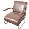 Armchair / Cantilever Tubular Steel Brown Leather from Mücke Melder, 1930s. 3 pieces on stock