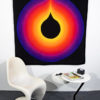 Mid Century Wall Rug / Tapestry Psychodelic 70s Icon by Ewald Kröner, Schloss Hackhausen, Germany