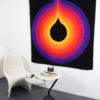 Mid Century Wall Rug / Tapestry Psychodelic 70s Icon by Ewald Kröner, Schloss Hackhausen, Germany