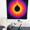 Mid Century Wall Rug / Tapestry Psychodelic 70s Icon by Ewald Kröner, Schloss Hackhausen, Germany