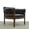 Vintage Dutch Black Leather Rosewood club chairs from Coja, 1960s Vintage Dutch Black Leather Rosewood club chairs from Coja, 1960s