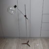 Vintage floorlamp with bulb in glass & details in rosewood - 1960's