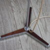 Vintage floorlamp with bulb in glass & details in rosewood - 1960's