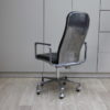 Swivel office chair in black leather and aluminium - Frederick Scott for Hille - UK - 1970's