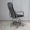 Swivel office chair in black leather and aluminium - Frederick Scott for Hille - UK - 1970's
