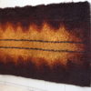 Handmade rya carpet in brown & orange colors - 100% wool - Sweden - 1960's