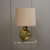 Table lamp in 'golden' glass - produced by Orrefors - Sweden - 1970's