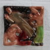Set of 3 ceramic tiles & 1 pitcher, designed by René Boschman for Cocéram - Belgium - 1950's