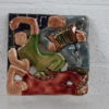 Set of 3 ceramic tiles & 1 pitcher, designed by René Boschman for Cocéram - Belgium - 1950's