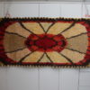 Handmade Rya carpet in yeloow & red tones - 100% wool - Produced in Sweden- 1960's