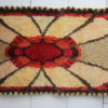 Handmade Rya carpet in yeloow & red tones - 100% wool - Produced in Sweden- 1960's