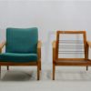 Set of Two Midcentury German Beech Wood Lounge Chairs from Knoll Antimott Set of Two Midcentury German Beech Wood Lounge Chairs from Knoll Antimott