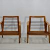 Set of Two Midcentury German Beech Wood Lounge Chairs from Knoll Antimott Set of Two Midcentury German Beech Wood Lounge Chairs from Knoll Antimott