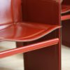 Set of Four 20th Century Tito Agnoli Model Korium Burgundy Leather Armchairs