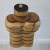 Sculpture in old oak - 'Bodybuilder' by Claudio Di Placido - France - 1990's