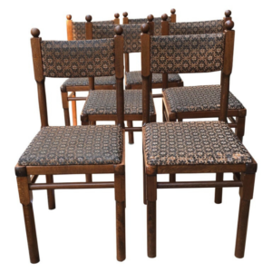 Vintage Czech Oak Dining Chairs from Drevounia, 1980s, Set of 6