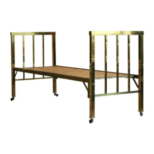 Set of Two Art Deco Brass Beds on Wheels, 1930s