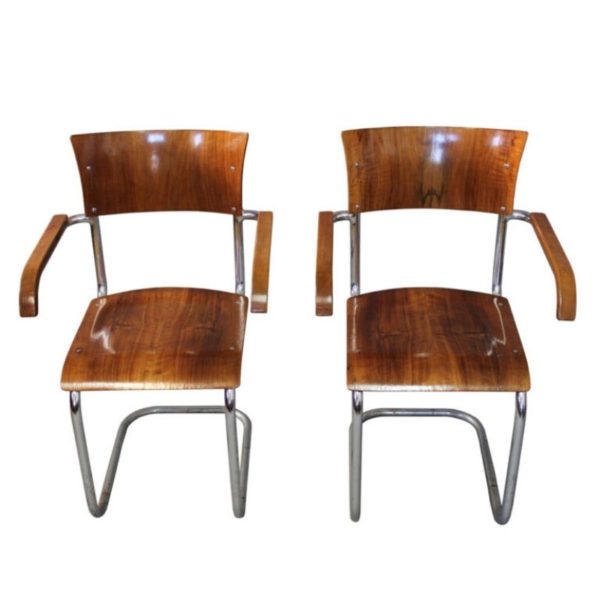 Pair of 1930's Modernist Chairs by Anton Lorenz