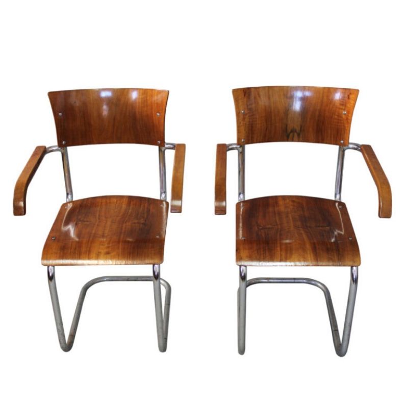 Pair of 1930’s Modernist Chairs by Anton Lorenz