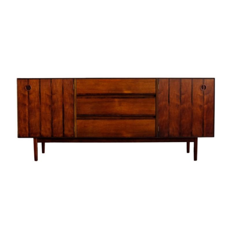 Mid-Century Walnut and Rosewood Sideboard by Paul Browning for Stanley Distinctive Furniture, 1960s