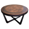 Vintage Norwegian Copper and Wood Egyptian Themed Coffee Table by Vad Trevare