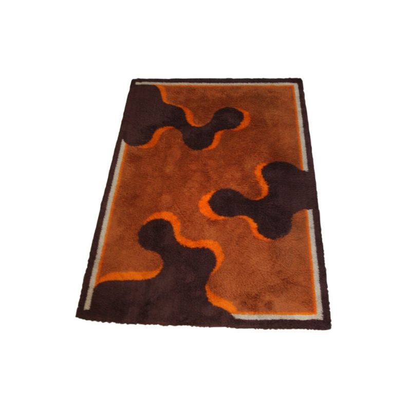 Vintage carpet in brown & orange colors – France – 1960’s