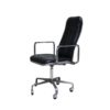 Swivel office chair in black leather and aluminium - Frederick Scott for Hille - UK - 1970's