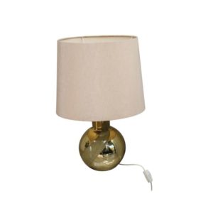Table lamp in 'golden' glass - produced by Orrefors - Sweden - 1970's