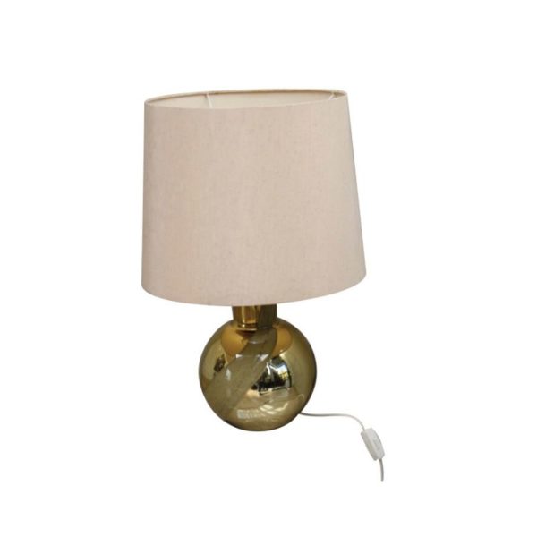 Table lamp in 'golden' glass - produced by Orrefors - Sweden - 1970's