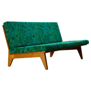 Midcentury Swedish Teak and Beechwood Sofa or Daybed by Gustaf Hiort Af Ornäs
