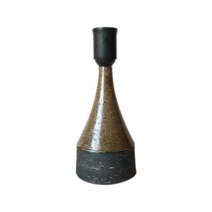 Rustic Swedish Small Brown Stoneware Table Lamp Base from Bo Borgstrom, 1960s