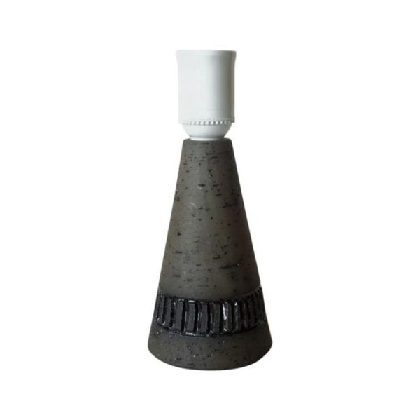 Rustic Swedish Brown Stoneware Table Lamp Base from Töreboda, 1960s