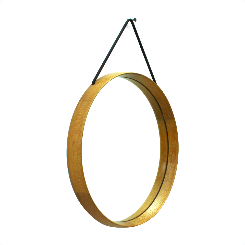 Swedish Solid Oakwood Mirror By Uno Östen Kristiansson For Luxus 1960s