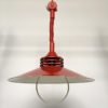 Vintage Estonian Red Metal Pendant Lamp from Zesi Nowe, 1970s