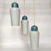 Vintage Blue Metal and Glass Pendant Lighting, 1970s