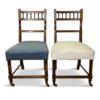Set of Four Antique Carved Oak Chairs on Wheels