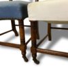 Set of Four Antique Carved Oak Chairs on Wheels