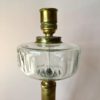 Vintage Scandinavian Large Brass Table Lamp with Glass Detail