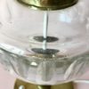 Vintage Scandinavian Large Brass Table Lamp with Glass Detail