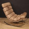 Italian design rocking armchair in leather