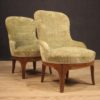 Pair of Italian velvet armchairs in Louis XV style