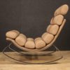 Italian design rocking armchair in leather