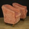 Pair of Italian design armchairs in pink velvet Pair of Italian design armchairs in pink velvet