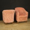 Pair of Italian design armchairs in pink velvet Pair of Italian design armchairs in pink velvet