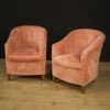 Pair of Italian design armchairs in pink velvet Pair of Italian design armchairs in pink velvet