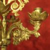 Pair of Italian candlesticks in gilt brass