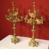 Pair of Italian candlesticks in gilt brass