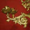 Pair of Italian candlesticks in gilt brass